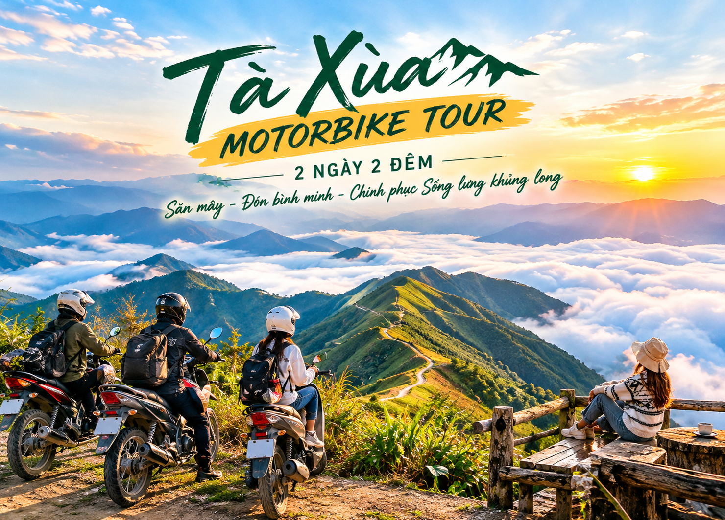 Tà Xùa Motorbike Tour 2N2Đ – Săn Mây.