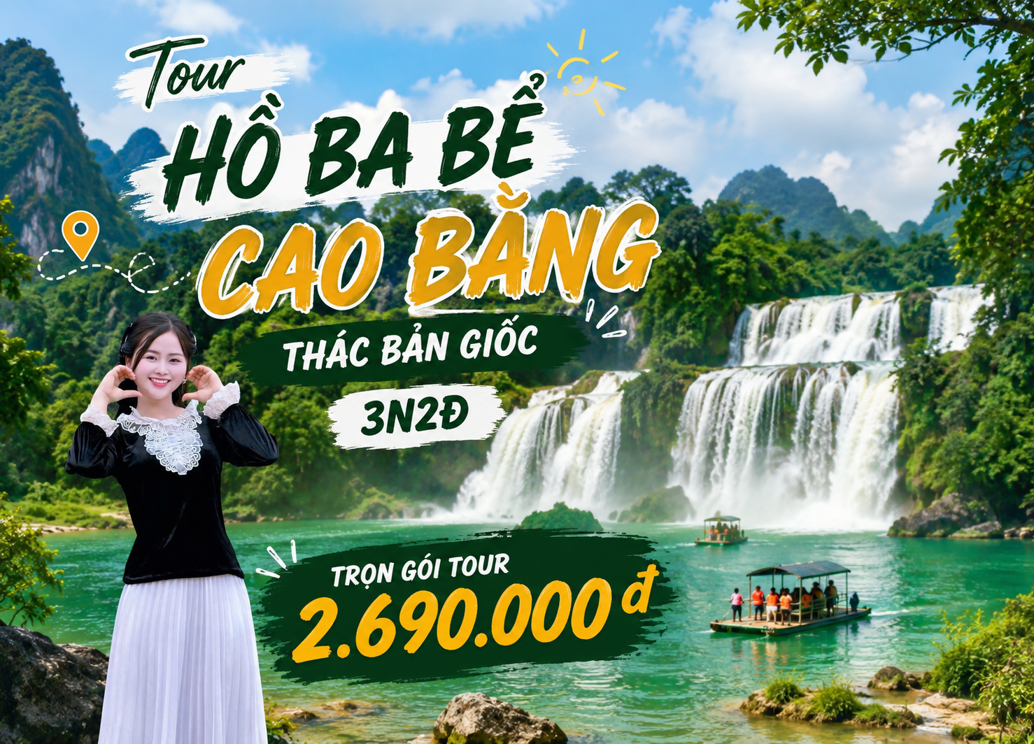 Tour Hồ Ba Bể - Cao Bằng - Thác Bản Giốc 3N2Đ